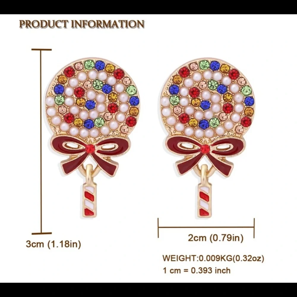 Lollipop Candy Drop Earrings - Picture 4 of 4